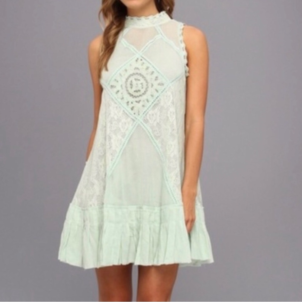 Free People | Light Green Angel Lace Dress